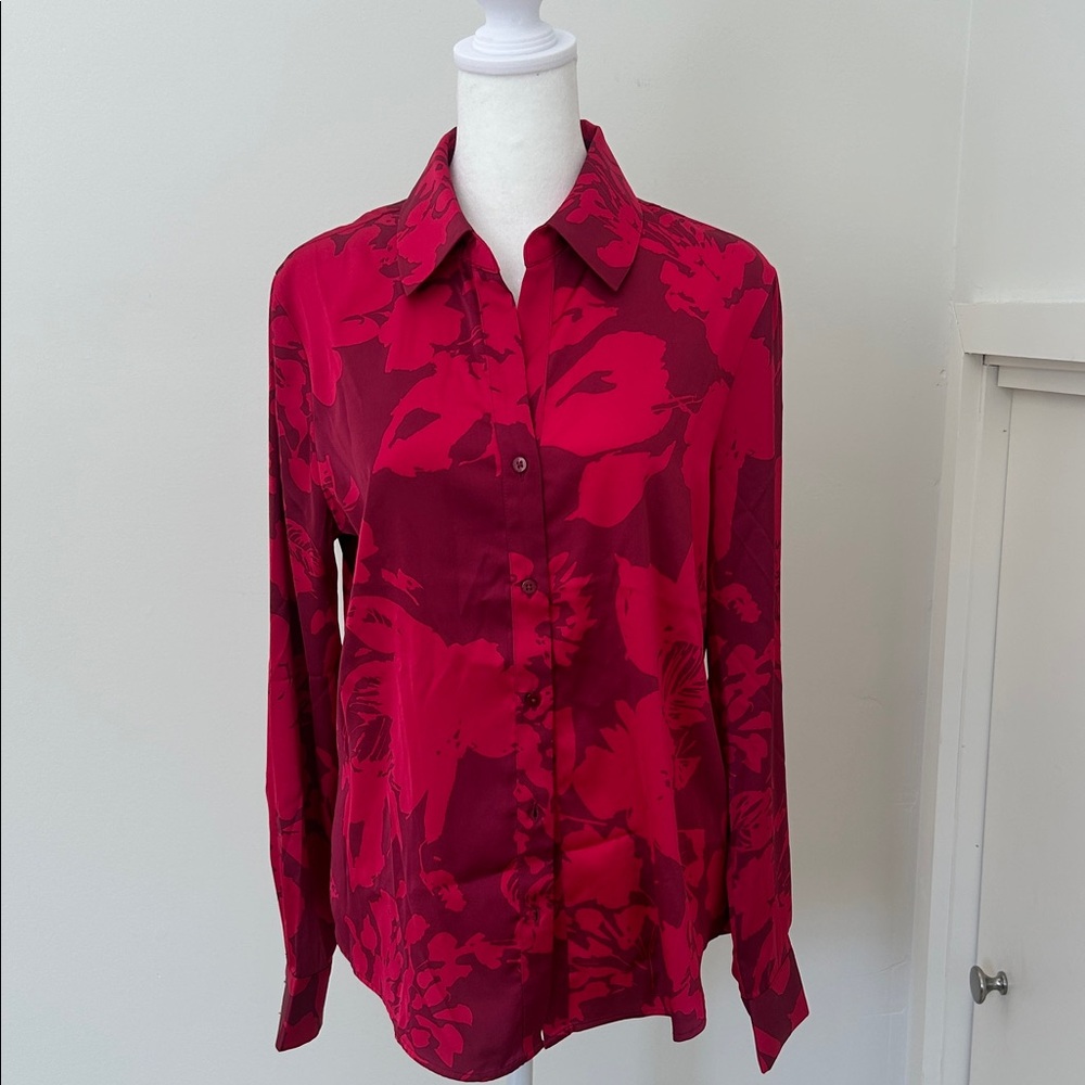 Floral Red Women's Blouse